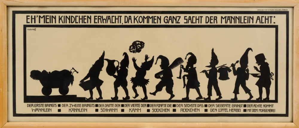 Druck "Eh' mein Kindchen erwacht, da kommen ganz sacht der Männlein acht".