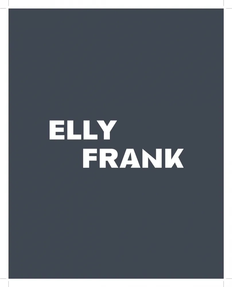 Schwarze Fläche auf der in weißen Buchstaben der Name "Elly Frank" steht.