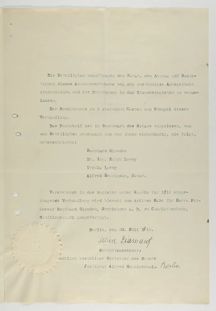 Typewritten page of adoption agreement