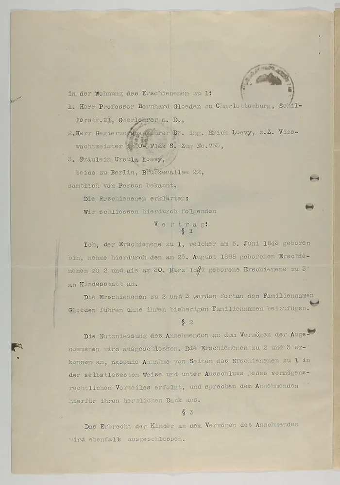 Reverse side of typewritten adoption agreement