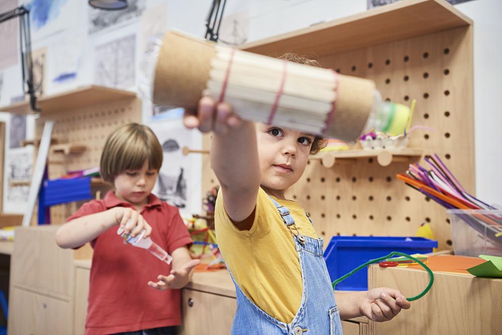 Children at the craft station.