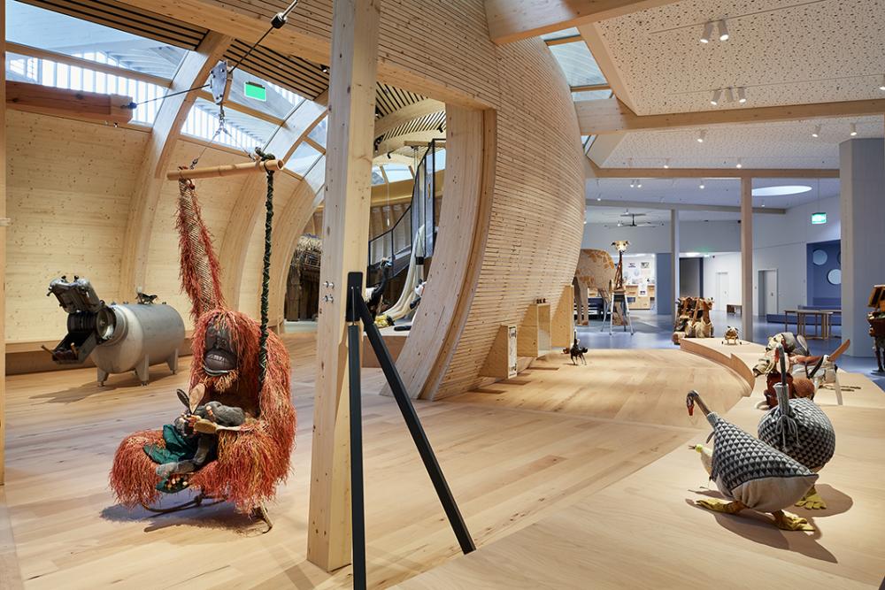 Exterior view of the Ark with exhibition animals.