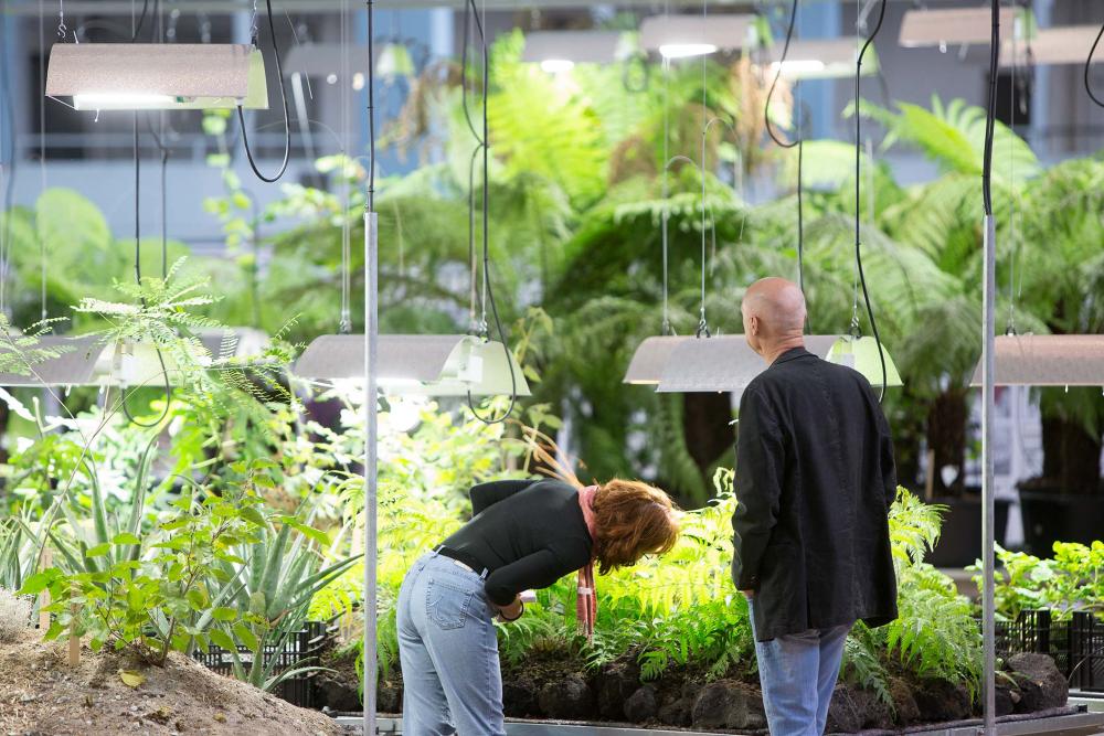 Zwei Besucher*innen im Garten der Diaspora