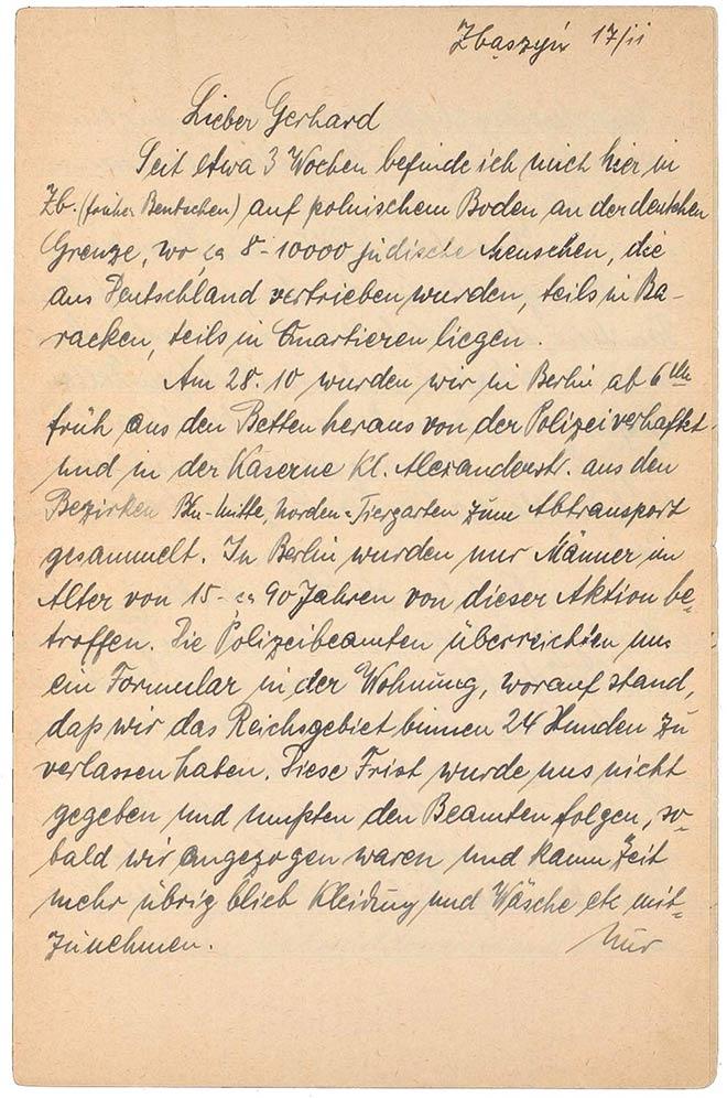 The handwritten letter cited in the text