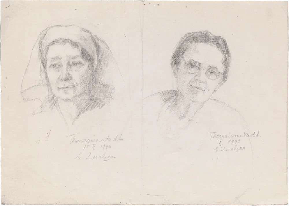 Drawing of two different women.