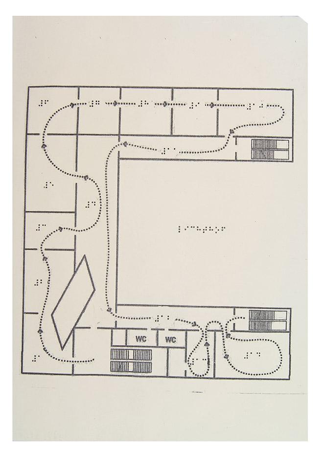 A tactile model taht gives an overview of all rooms of the exhibition and explains the way through the exhibition