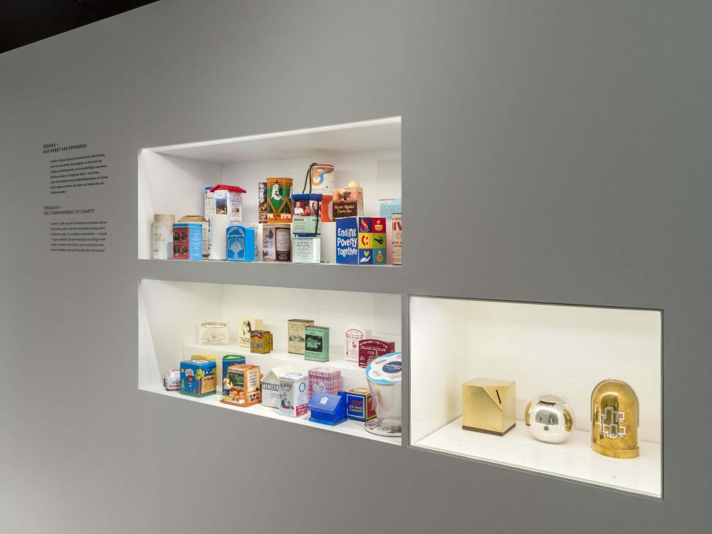 Shelf where packaged food is placed