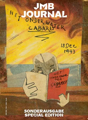 Zeitschriftencover mit Collage einer Person, die in einer Zeitschrift liest, und Aufschrift: JMB Journal Sonderausgabe.