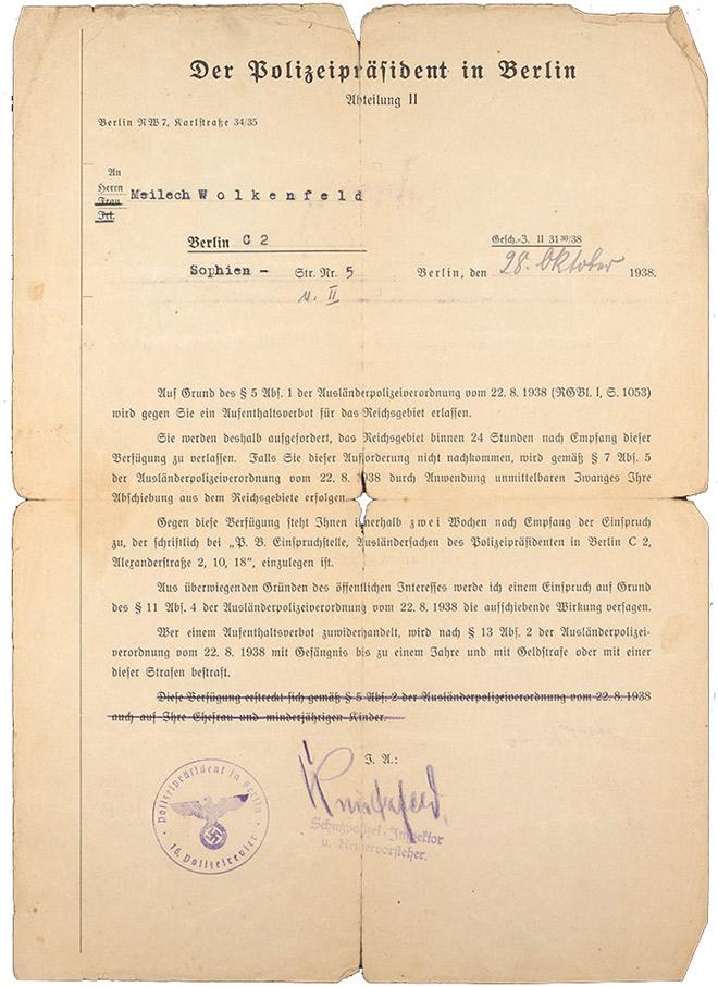 Official letter of the Police President of Berlin