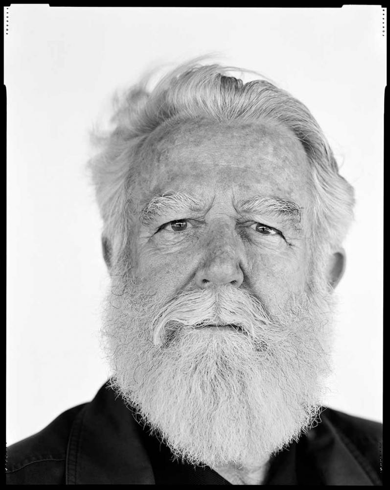 Black-and-white portrait photo of James Turrell