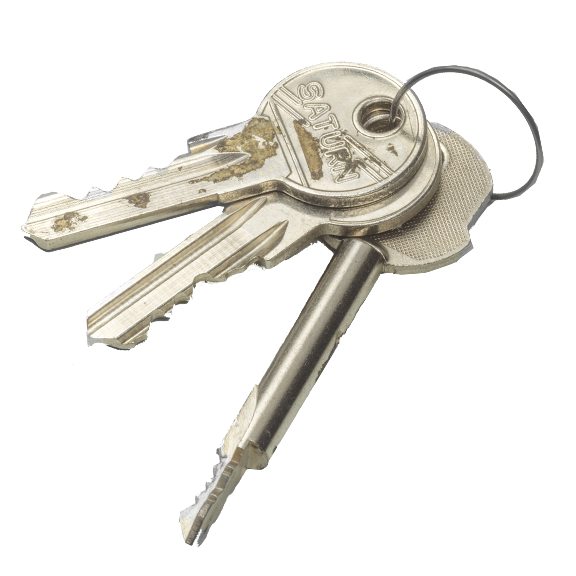 Object photography of ordinary looking bunch of keys