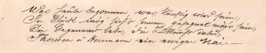 Handwritten version of the poem quoted in the continuous text.