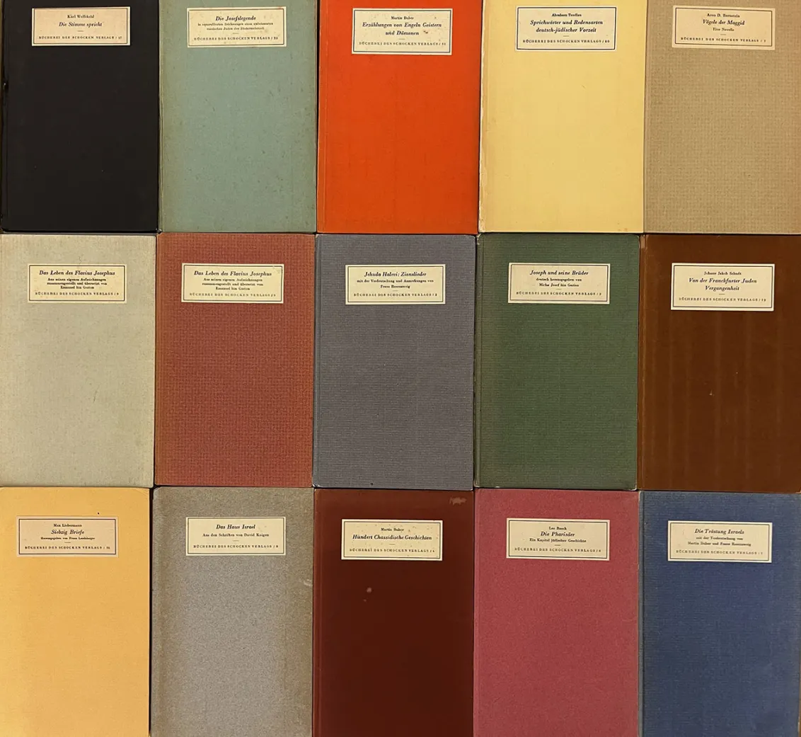 A collage of colorful book covers.