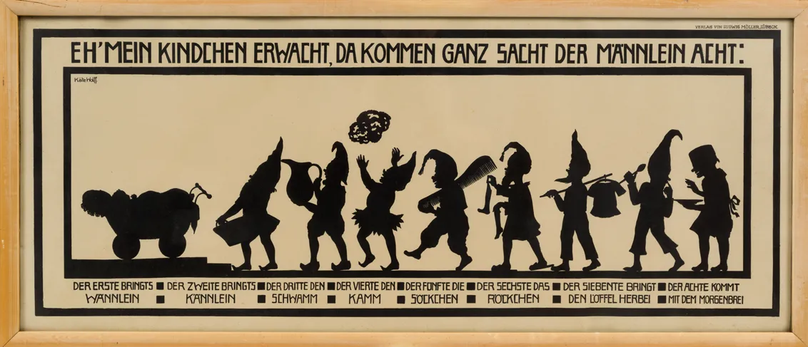  Druck "Eh' mein Kindchen erwacht, da kommen ganz sacht der Männlein acht".