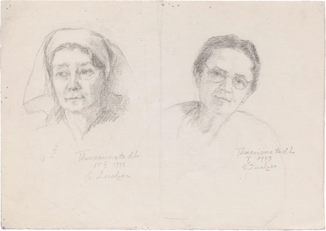 Drawing of two different women.