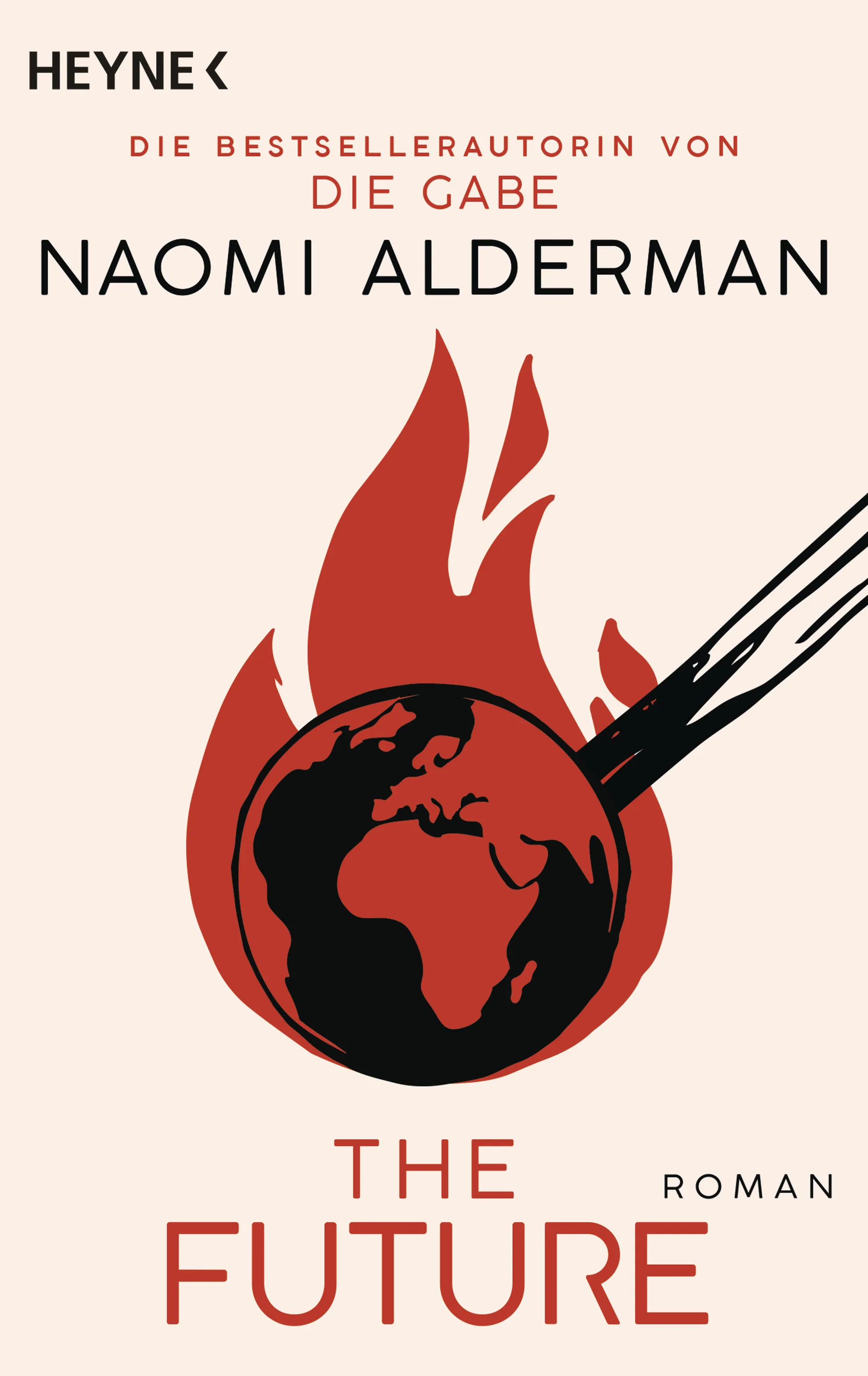 In the center of the book cover, the Earth is shown engulfed in flames. At the same time, it is depicted as a match.