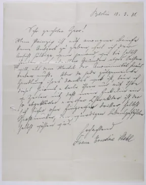 Old letter document. Handwritten in serif font