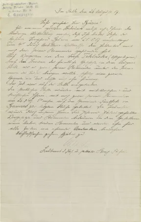 Brief: handschriftlich, Stempel