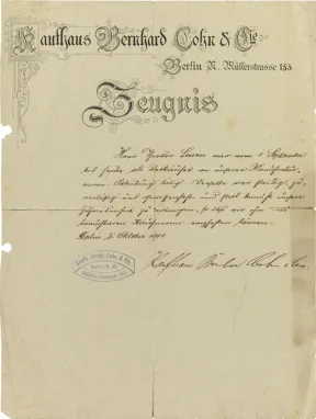 Printed letterhead, handwritten, stamped