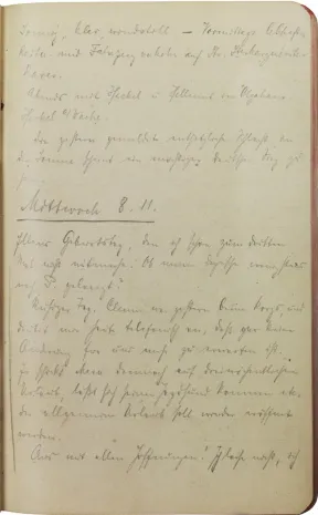 Tagebuchseite, handschriftlich