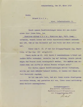 Brief, maschinenschriftlich, Stempel