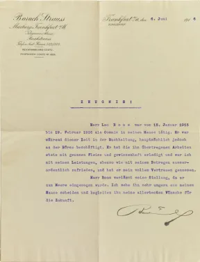 Gedruckter Briefkopf, maschinenschriftlich