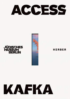 Book cover with the inscription Access Kafka and a narrow vertical image detail showing a floating wall against a blue sky and over a blue sea.