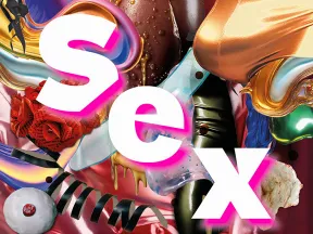 Bunte Fotocollage aus Kunstobjekten der Ausstellung &bdquo;Sex. J&uuml;dische Positionen&ldquo;.