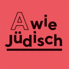 Die Schrift "A wie j&uuml;disch" auf rotem Grund.