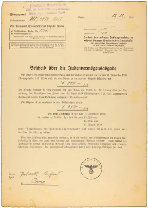 Bescheid-Vordruck, handschriftlich ausgef&uuml;llt