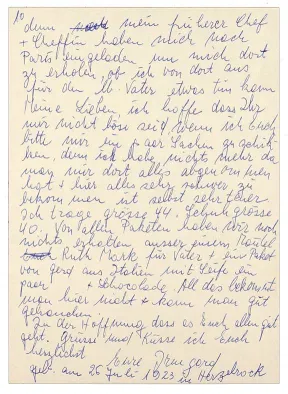 Die zehnte Seite des im Flie&szlig;text zitierten Briefs