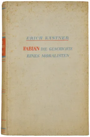Buchumschlag: in Leinen gebunden, mit Autor, Titel und Untertitel, die in roter und hellblauer Schrift gesetzt sind.