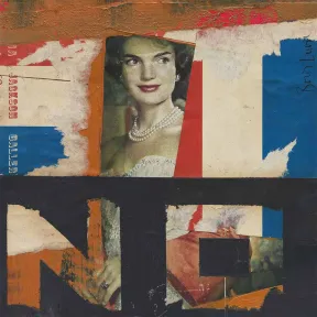 Collage aus Papierschnipfeln und dem Portr&auml;t einer Frau.