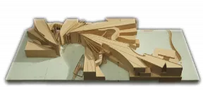 Design model in wood of the building described in the continuous text