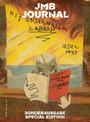 Zeitschriftencover mit Collage einer Person, die in einer Zeitschrift liest, und Aufschrift: JMB Journal Sonderausgabe.