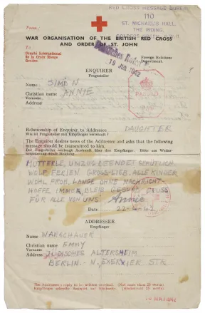 Gestempelter und signierter Rot-Kreuz Brief.