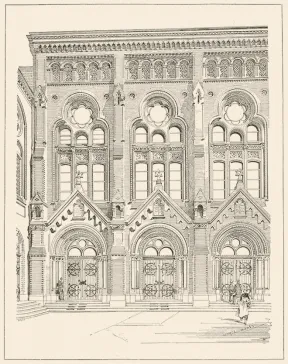 Drawing of the Synagogue at Lindenstra&szlig;e