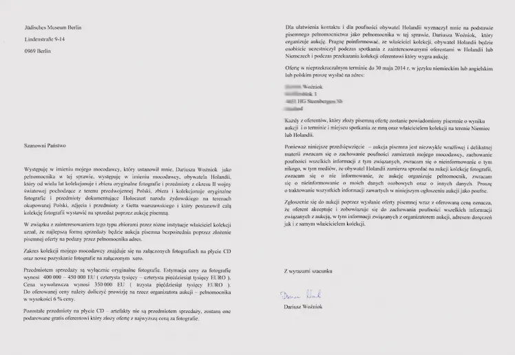 Der im Flie&szlig;text erw&auml;hnte zweiseitige, maschinengeschriebene Brief.