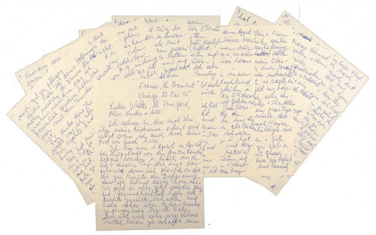 All ten pages of the quoted letter, some laying on top of the others