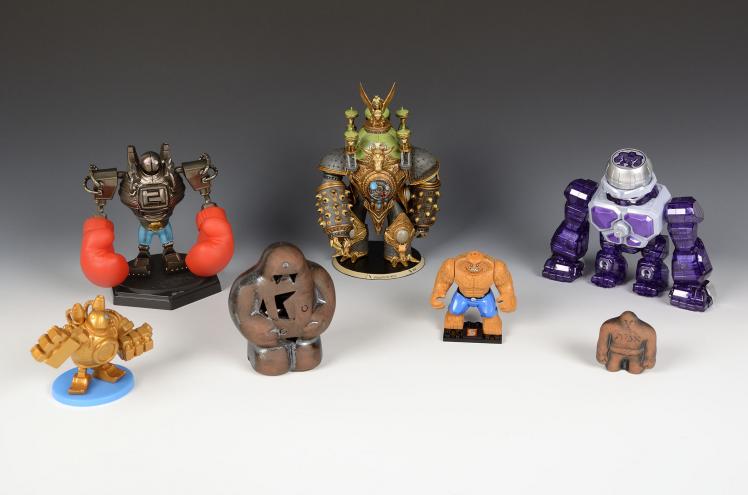 Several golem souvenirs or action figures