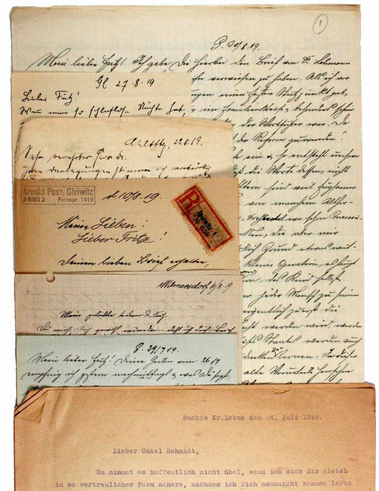 Mehrere Briefe aus dem Jahr 1919