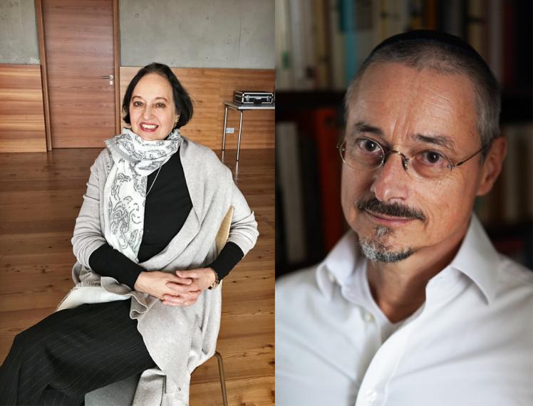 Portrait photos of the two lecturers Dr. Renate Syed and Dr. Asher J. Mattern