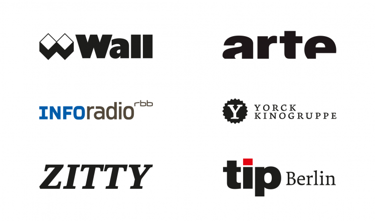  Logos of WALL GmbH, arte, INFOradio, Yorck Cinema Group, zitty, tip Berlin 