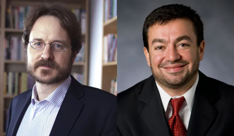 Portraits of Lukas Mühlethaler and Imam Abdullah Antepli