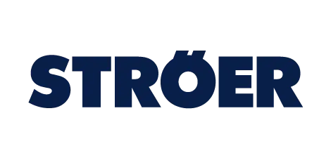 Black letters on white background reading Str&ouml;er.