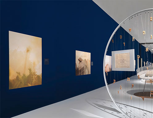 View of the exhibition, showing the display of &quot;Sonderbauten: The Special Block&quot;  installations by Quintan Ana Wikswo